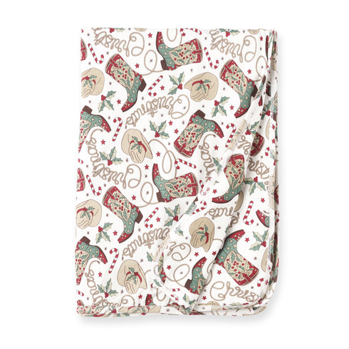 western-christmas-stroller-blanket-soft-bamboo-holiday Sophia's StyleBaby Blankets-1